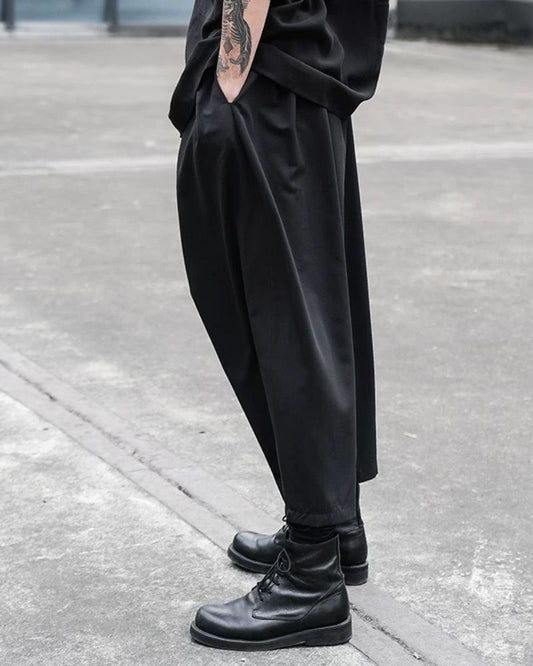 Chic High-Waist Tech Trousers