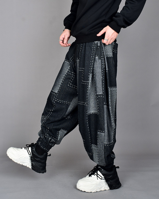 Chic Plaid Harem Trousers