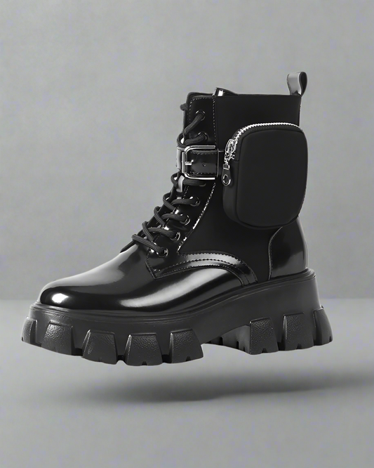 Versatile Leather Boots with Pockets