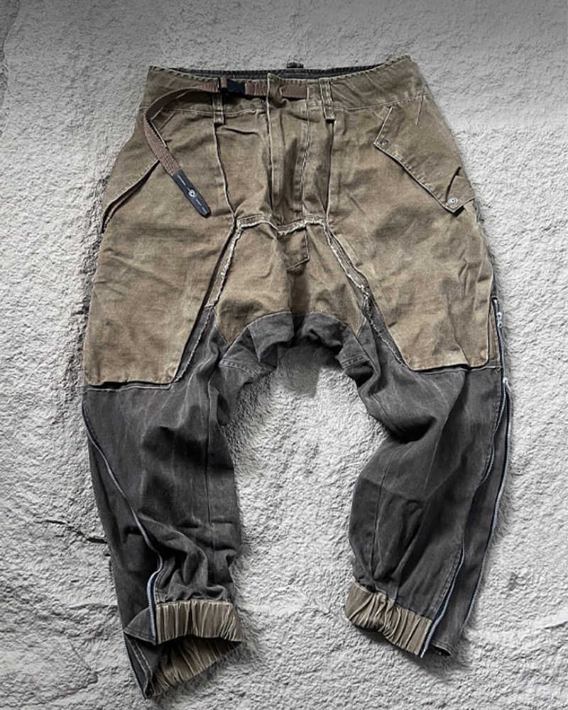 Chic Color-Block Cargo Pants