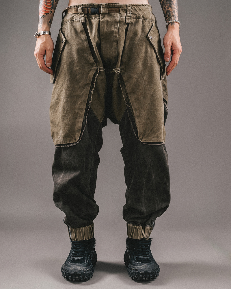 Chic Color-Block Cargo Pants