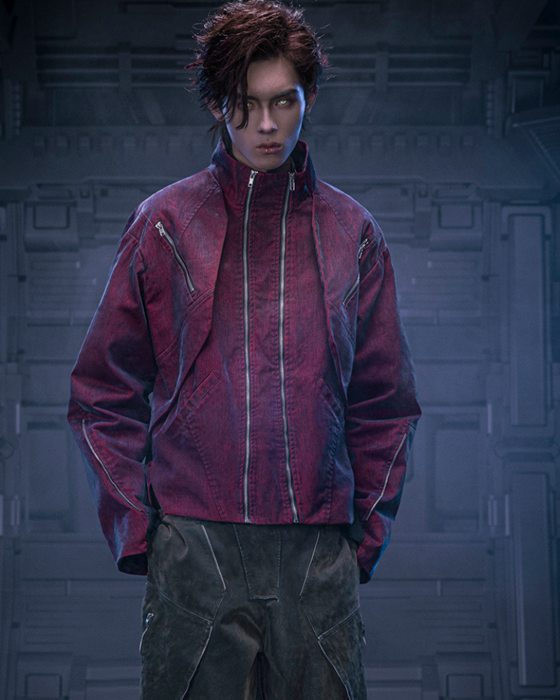 Futuristic Velvet Cyberpunk Jacket