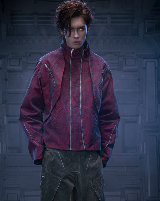Futuristic Velvet Cyberpunk Jacket