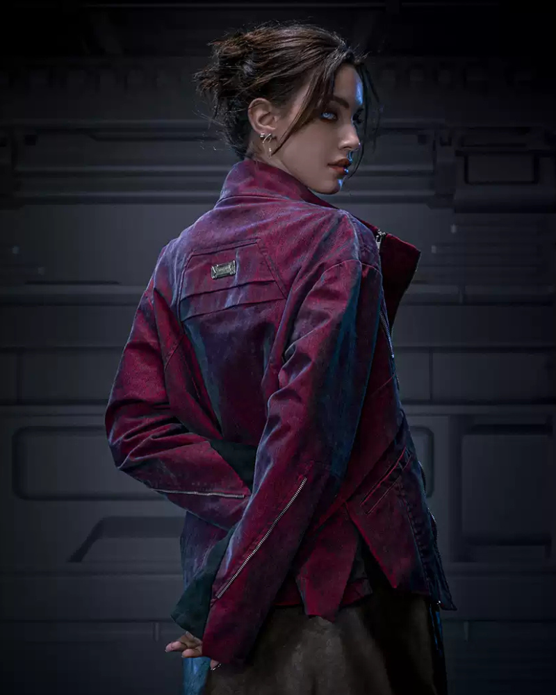 Futuristic Velvet Cyberpunk Jacket