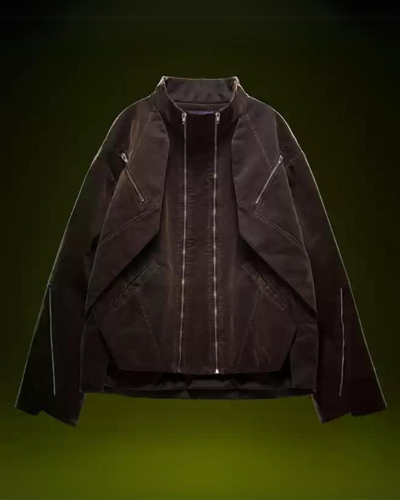 Futuristic Velvet Cyberpunk Jacket