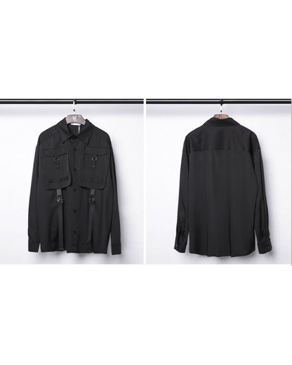 Adaptable Cargo Stitch Top -  polyester cotton shirt - Stylish Cargo Stitch Top for Versatile Outfits