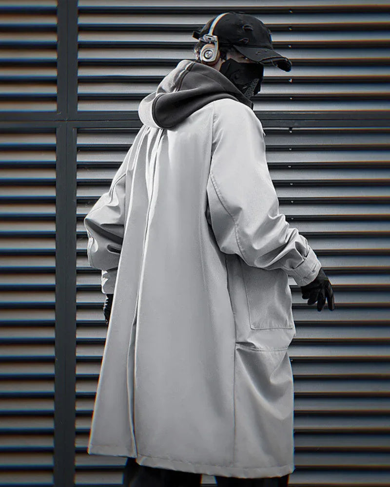 Adaptable Hooded Tech Jacket -  detachable collar - Stylish Detachable Hooded Tech Jacket