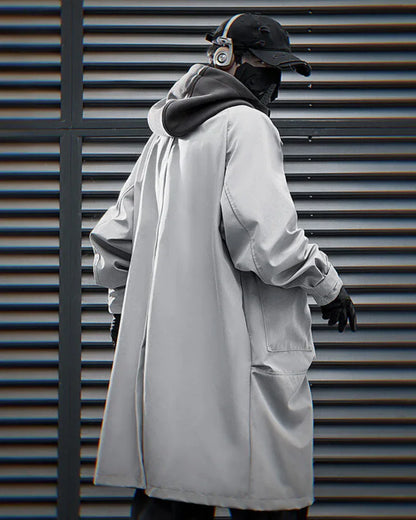 Adaptable Hooded Tech Jacket -  detachable collar - Stylish Detachable Hooded Tech Jacket