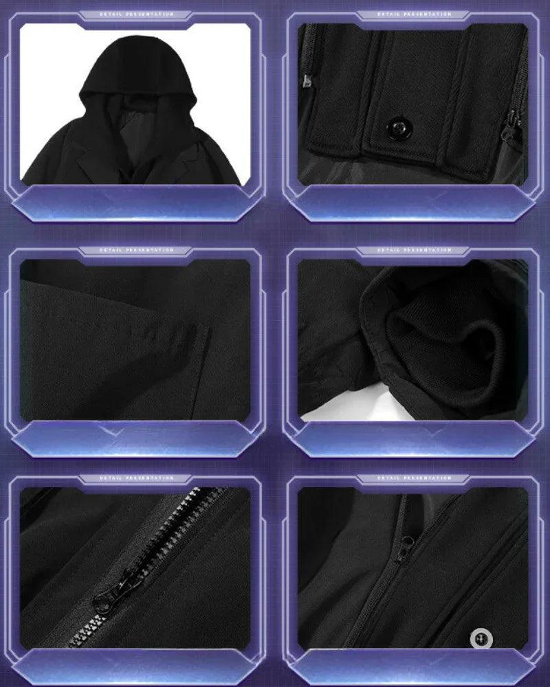 Adaptable Hooded Tech Jacket - hooded jacket - Stylish Detachable Hooded Tech Jacket