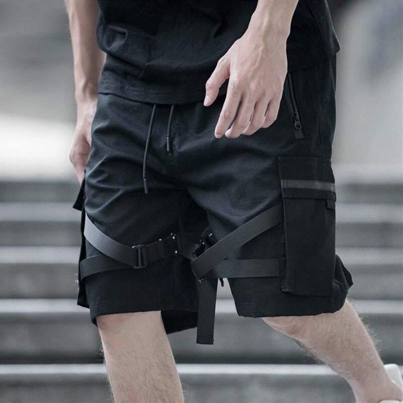 Adaptable Utility Ribbon Shorts -  breathable cargo shorts - Adaptable Utility Ribbon Shorts for Summer Comfort