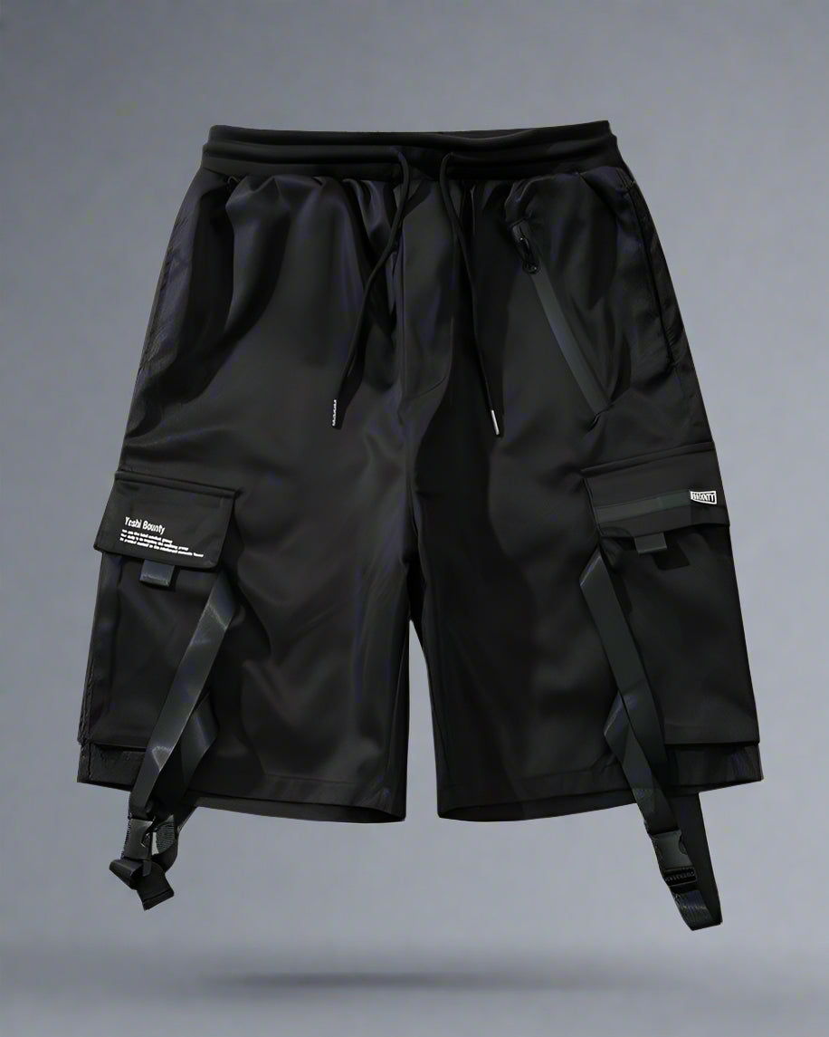 Adaptable Utility Ribbon Shorts - lightweight shorts - Adaptable Utility Ribbon Shorts for Summer Comfort