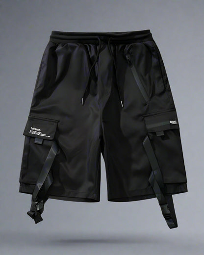 Adaptable Utility Ribbon Shorts - lightweight shorts - Adaptable Utility Ribbon Shorts for Summer Comfort