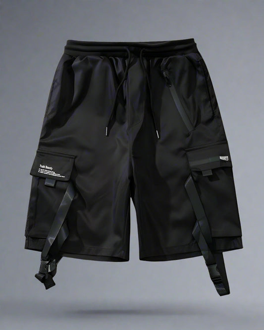 Adaptable Utility Ribbon Shorts - lightweight shorts - Adaptable Utility Ribbon Shorts for Summer Comfort