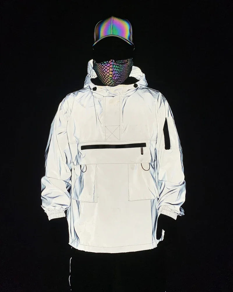 Adaptive Reflective Hoodie Jacket -  layering jacket - Adaptive Reflective Hoodie Jacket for Urban Style