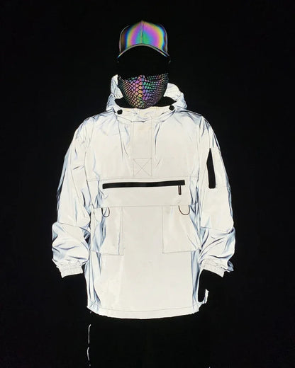 Adaptive Reflective Hoodie Jacket -  layering jacket - Adaptive Reflective Hoodie Jacket for Urban Style