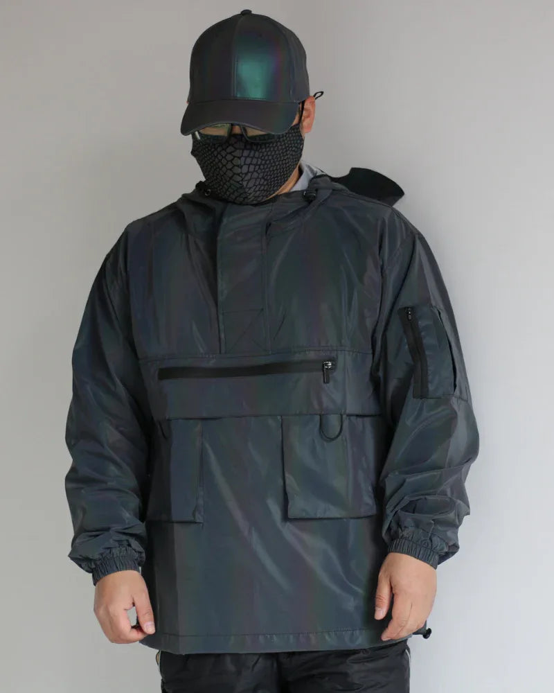 Adaptive Reflective Hoodie Jacket - techwear jackets - Adaptive Reflective Hoodie Jacket for Urban Style