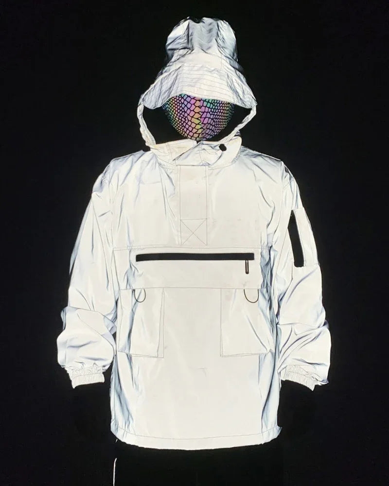 Adaptive Reflective Hoodie Jacket - techwear jackets - Adaptive Reflective Hoodie Jacket for Urban Style