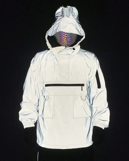 Adaptive Reflective Hoodie Jacket - techwear jackets - Adaptive Reflective Hoodie Jacket for Urban Style