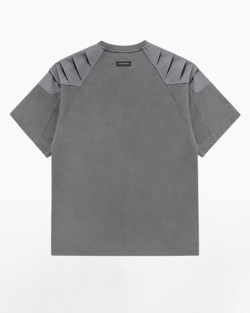 Adaptive Urban Patchwork Tee -  comfortable - Patchwork Techwear Tee for Urban Comfort
