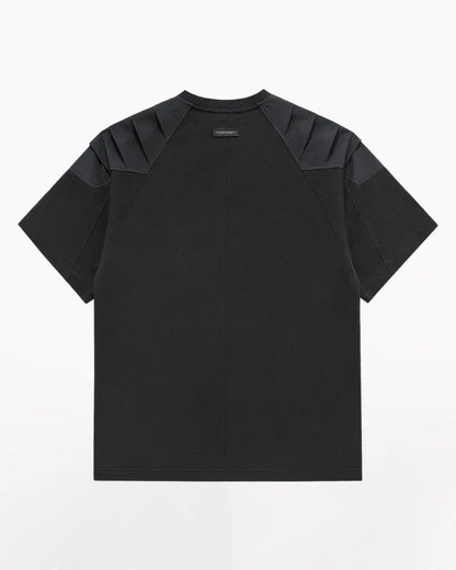 Adaptive Urban Patchwork Tee -  cyberpunk inspired apparel - Patchwork Techwear Tee for Urban Comfort