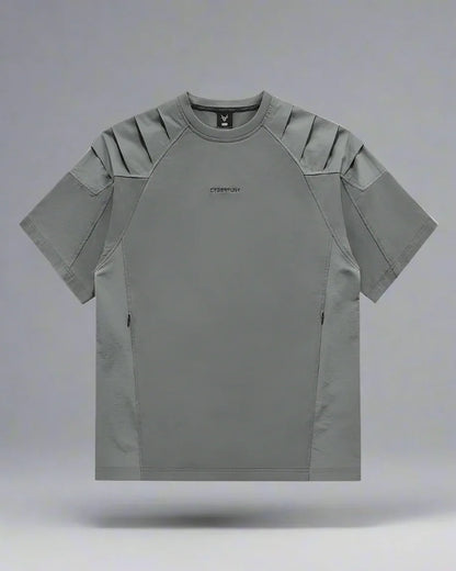 Adaptive Urban Patchwork Tee - functional techwear t-shirt - Patchwork Techwear Tee for Urban Comfort