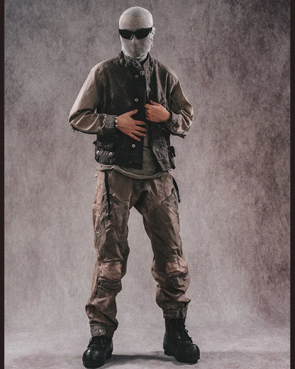 Adventure-Ready Distressed Cargo Pants -  cyberpunk fashion - Versatile Distressed Cargo Pants for Every Adventure
