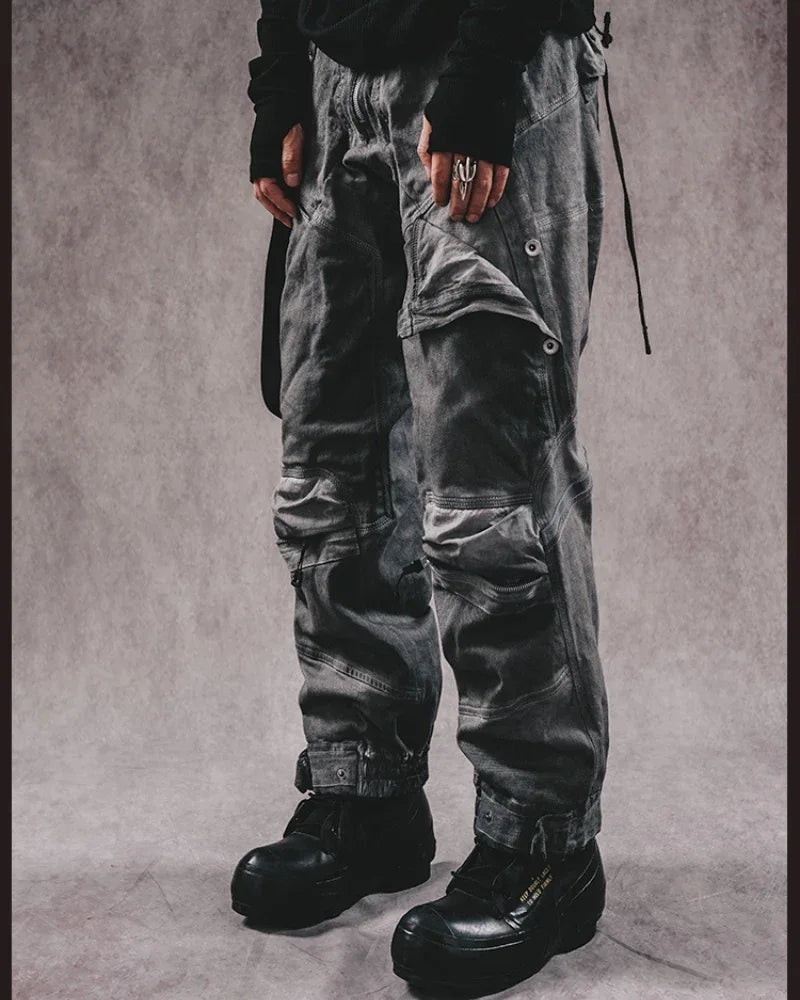 Adventure-Ready Distressed Cargo Pants -  techwear - Versatile Distressed Cargo Pants for Every Adventure