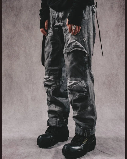 Adventure-Ready Distressed Cargo Pants -  techwear - Versatile Distressed Cargo Pants for Every Adventure