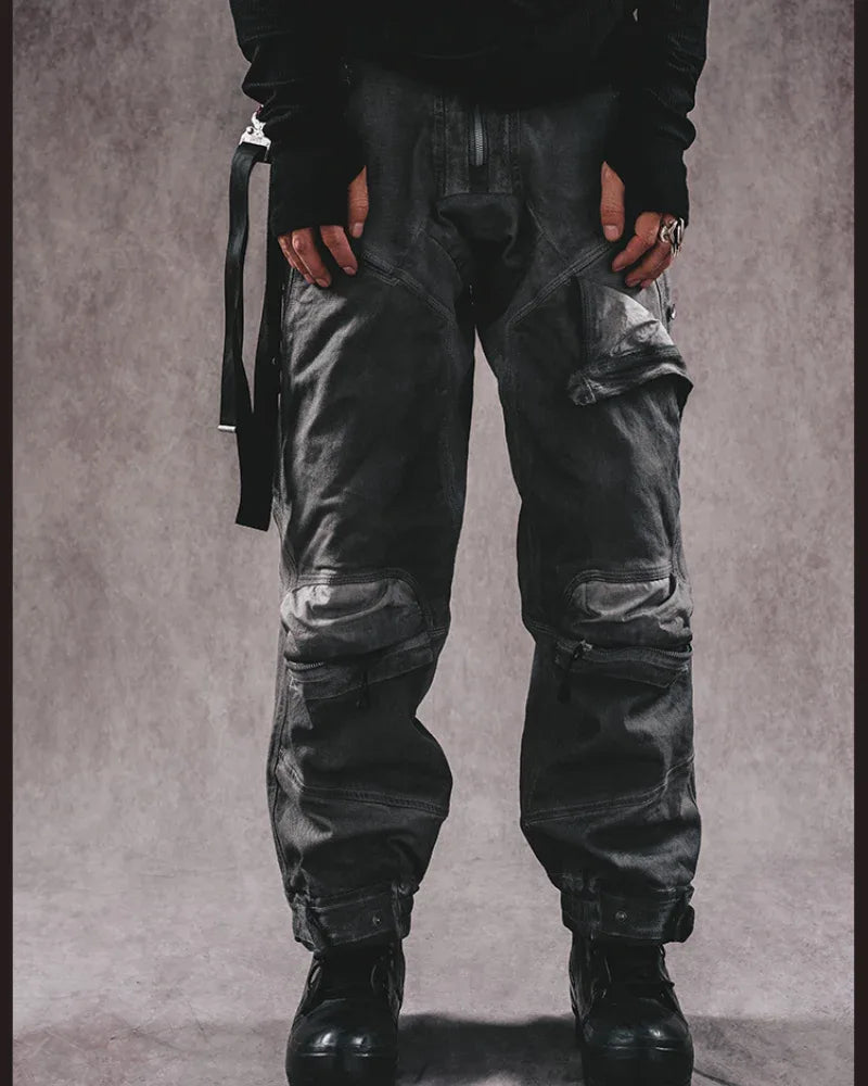 Adventure-Ready Distressed Cargo Pants -  wasteland wear - Versatile Distressed Cargo Pants for Every Adventure
