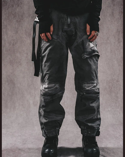 Adventure-Ready Distressed Cargo Pants -  wasteland wear - Versatile Distressed Cargo Pants for Every Adventure