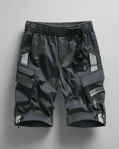 Adventure-Ready Reflective Cargo Shorts -  night visibility shorts - Reflective Cargo Shorts for Urban Adventures