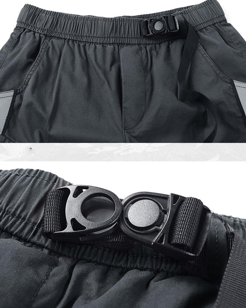 Adventure-Ready Reflective Cargo Shorts -  streetwear shorts - Reflective Cargo Shorts for Urban Adventures