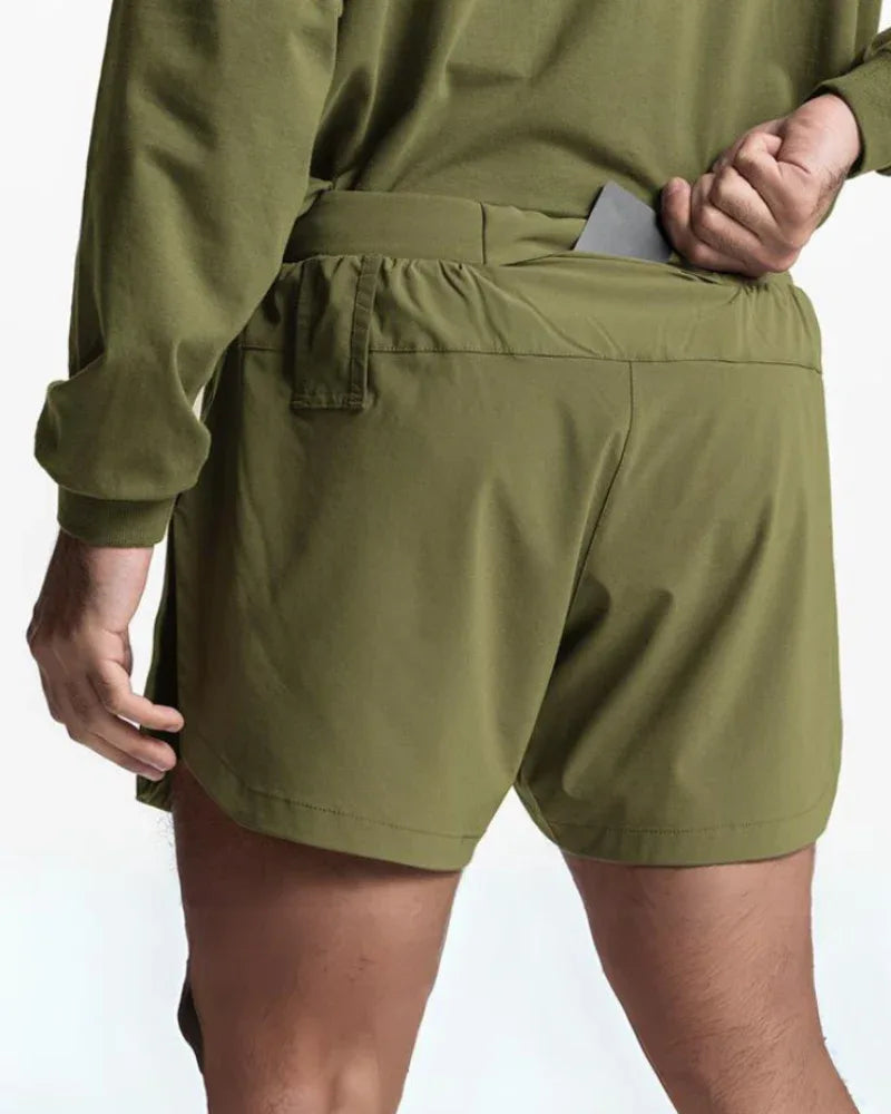 All-Day Comfort Double-Layer Shorts -  athletic wear - All-Day Comfort Double-Layer Workout Shorts