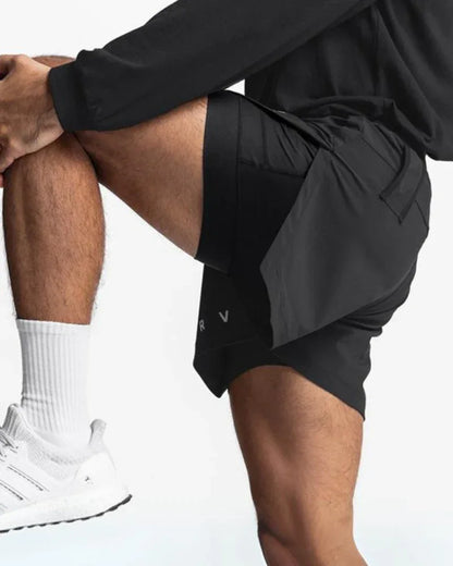 All-Day Comfort Double-Layer Shorts -  fashionable athletic shorts - All-Day Comfort Double-Layer Workout Shorts