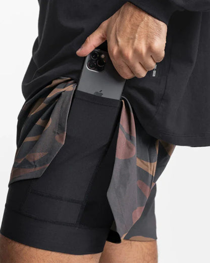 All-Day Comfort Double-Layer Shorts -  shorts with pockets - All-Day Comfort Double-Layer Workout Shorts