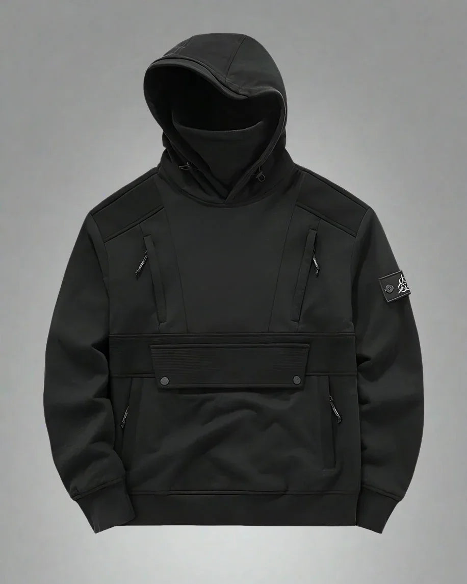 All-in-One Mask Hoodie - mask hoodie - All-in-One Techwear Hoodie for Everyday Comfort