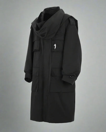 All-in-One Scarf Coat - scarf coat - Stylish Multi-Pocket Long Windbreaker Coat