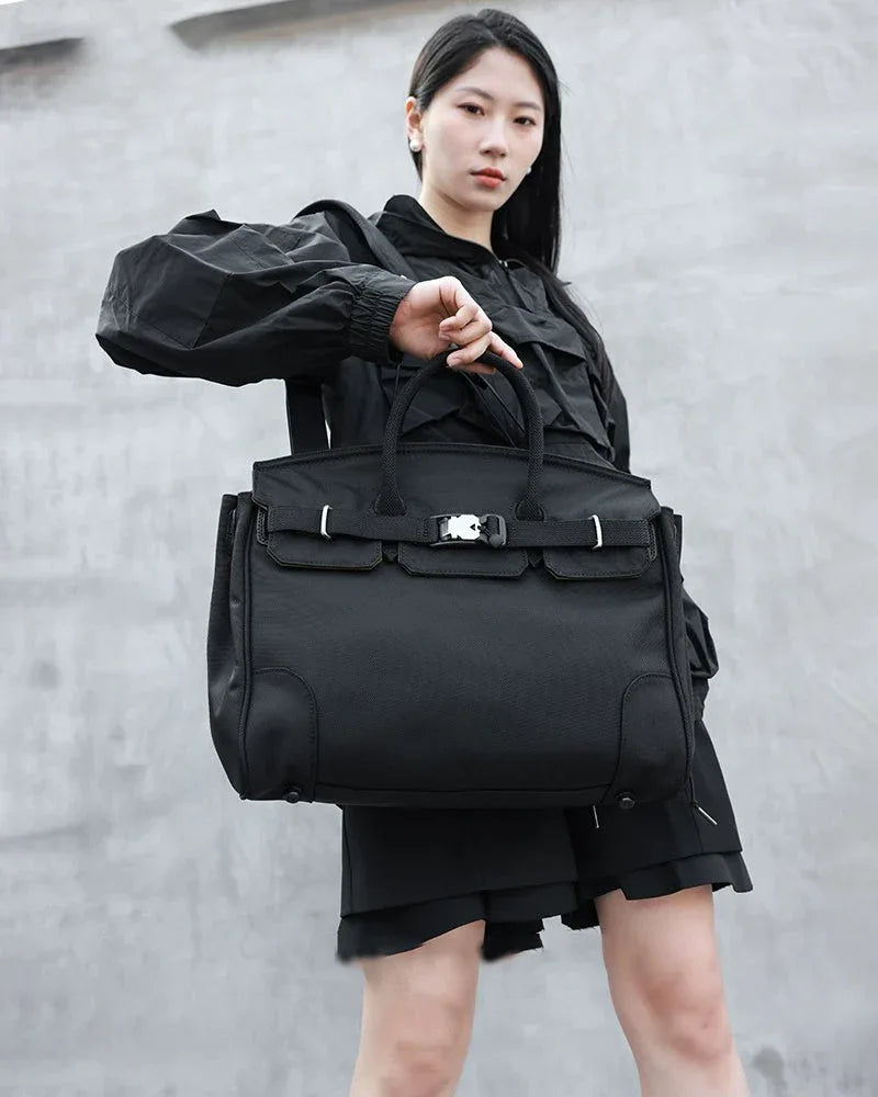 All-in-One Tech Messenger Bag - tech messenger bag - Soft Techwear Messenger Bag for Everyday Use