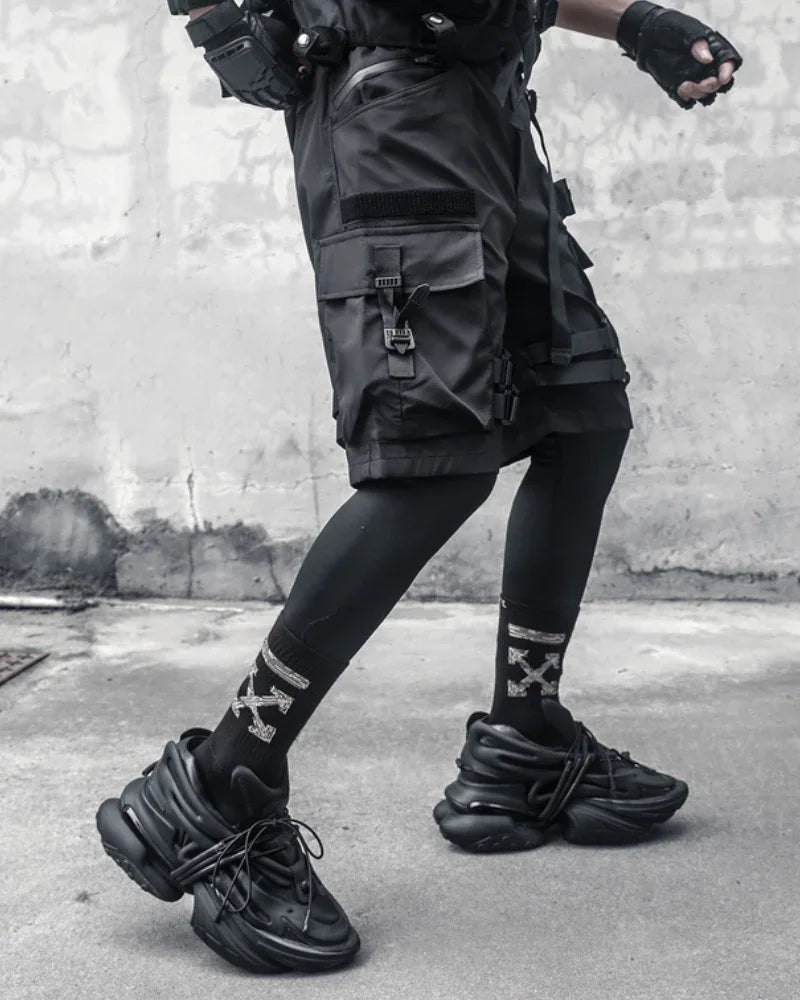 All-Season Black Cargo Shorts -  black shorts - All-Season Black Cargo Shorts for Men