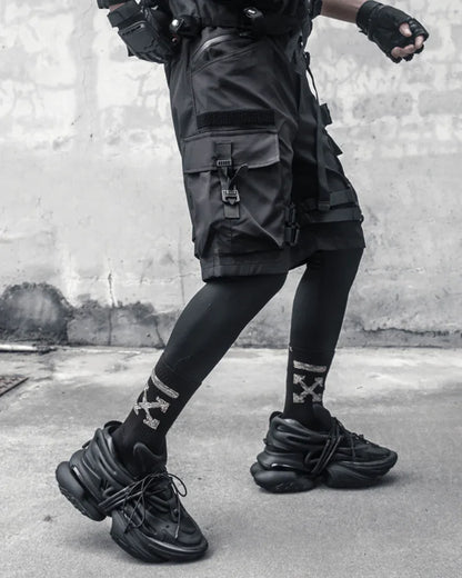 All-Season Black Cargo Shorts -  black shorts - All-Season Black Cargo Shorts for Men