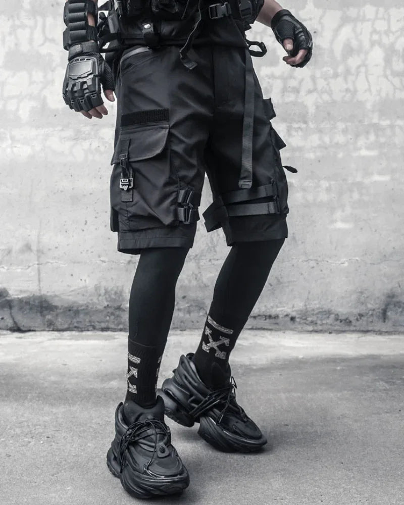 All-Season Black Cargo Shorts -  moisture-wicking shorts - All-Season Black Cargo Shorts for Men