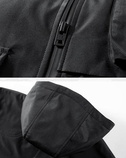 All-Season Cargo Winter Jacket -  functional chest pockets - All-Season Cargo Winter Jacket in Black