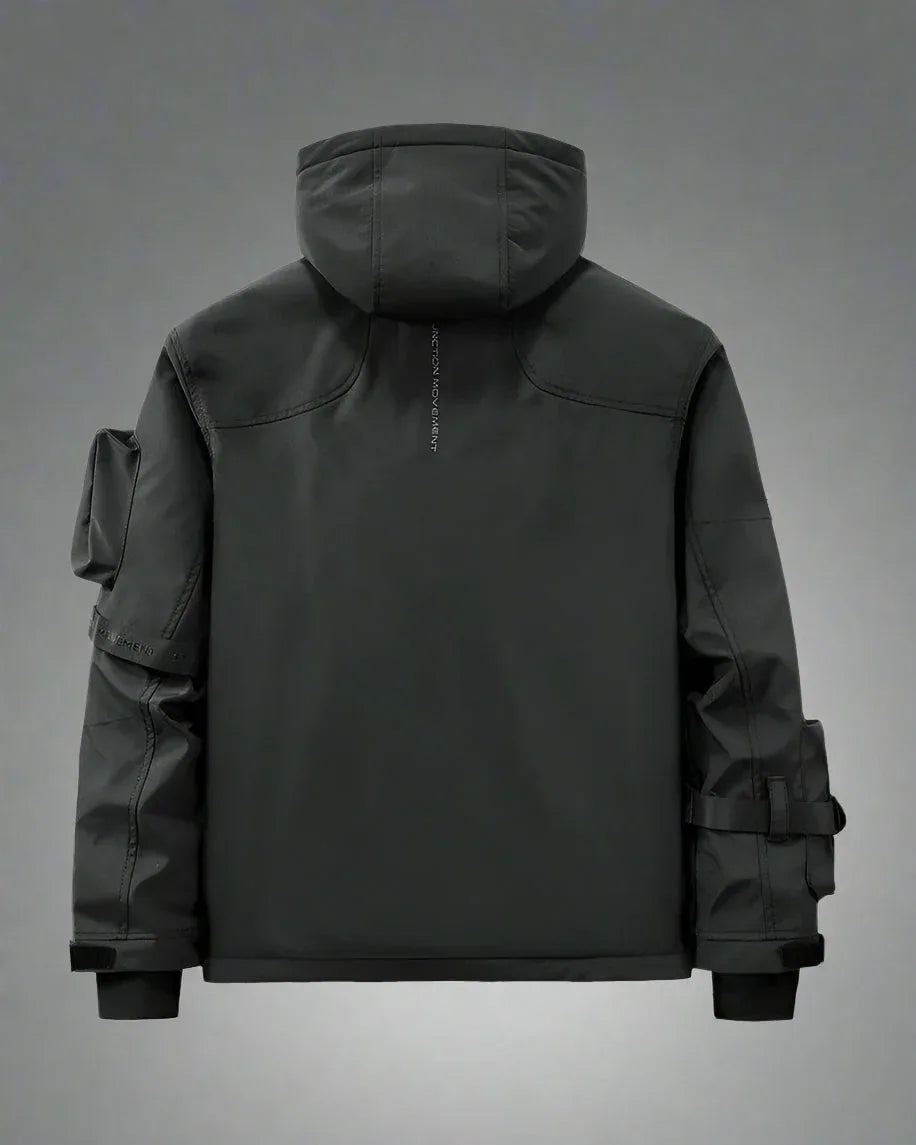 All-Season Cargo Winter Jacket - futuristic cargo jacket - All-Season Cargo Winter Jacket in Black