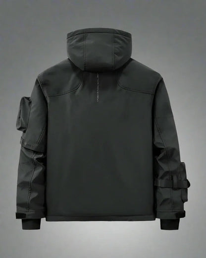 All-Season Cargo Winter Jacket - futuristic cargo jacket - All-Season Cargo Winter Jacket in Black