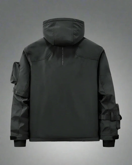 All-Season Cargo Winter Jacket - futuristic cargo jacket - All-Season Cargo Winter Jacket in Black