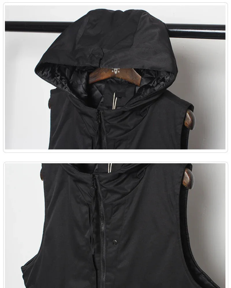 All-Season Hooded Vest -  winter vest - Stylish All-Season Hooded Vest for Cold Weather