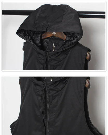 All-Season Hooded Vest -  winter vest - Stylish All-Season Hooded Vest for Cold Weather