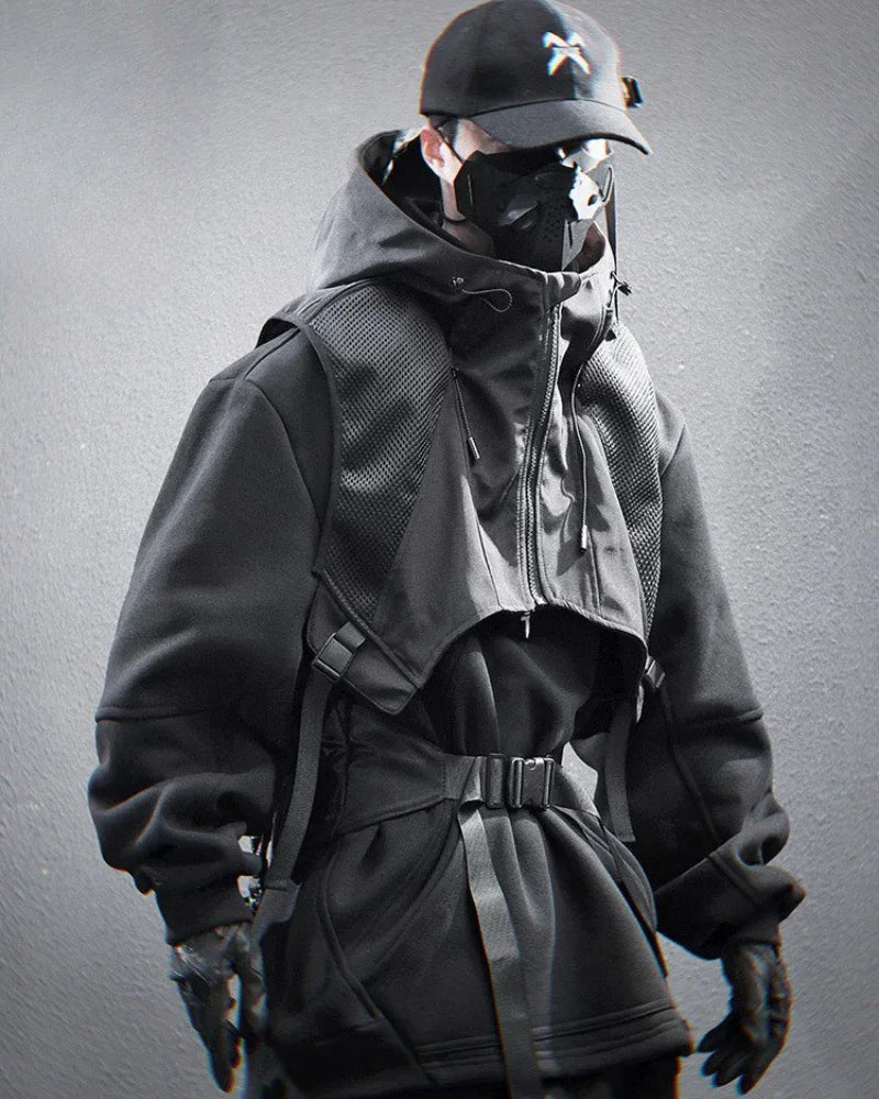 All-Season Layered Hoodie Vest - hoodie vest - Layered Hoodie Vest for Urban Streetwear Style