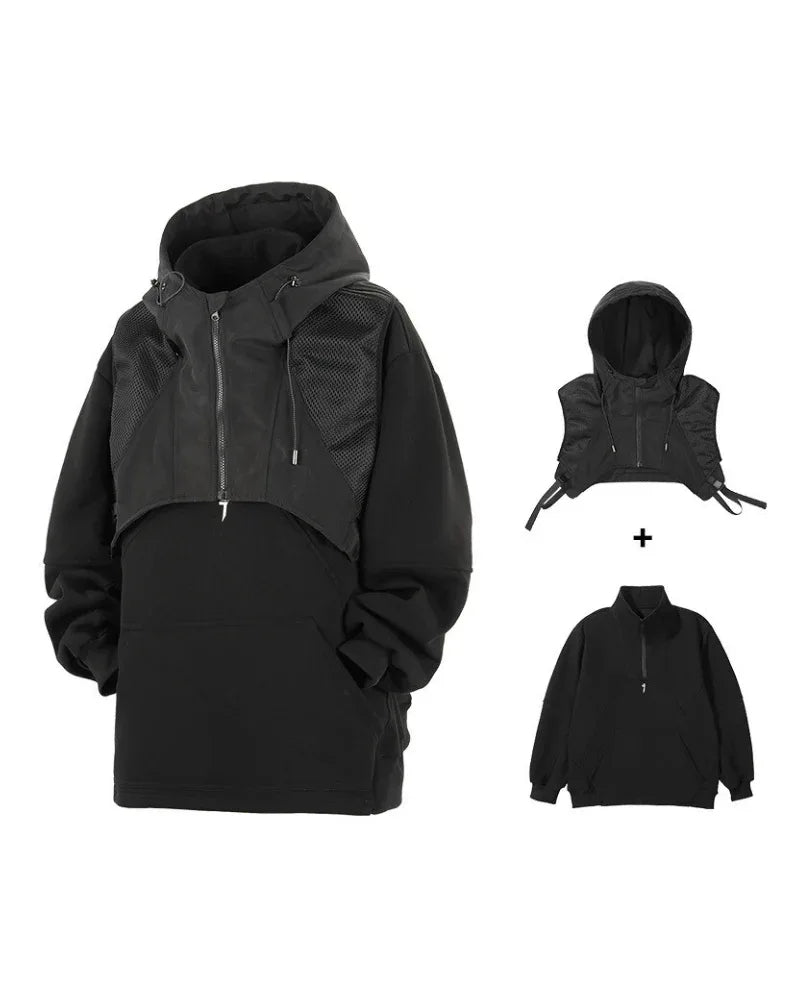 All-Season Layered Hoodie Vest - hoodie vest - Layered Hoodie Vest for Urban Streetwear Style