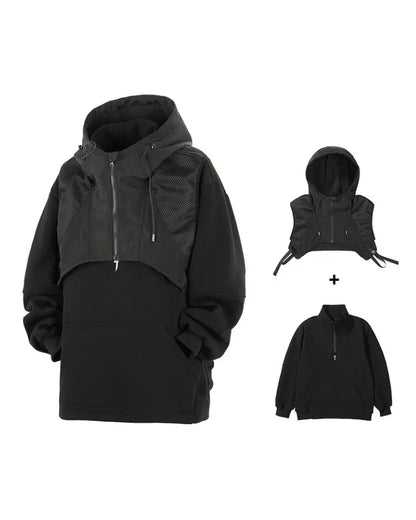 All-Season Layered Hoodie Vest - hoodie vest - Layered Hoodie Vest for Urban Streetwear Style